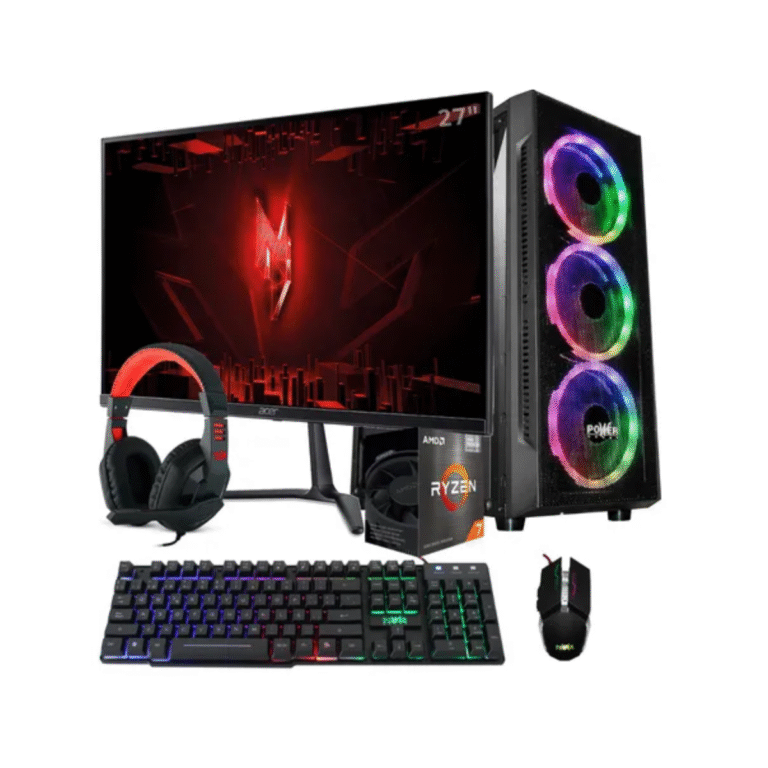 Torre de mesa MLHQ-10BK – AMD Ryzen 7 5700GT – Ssd 512Gb – Ram DDR4 16Gb – 23″